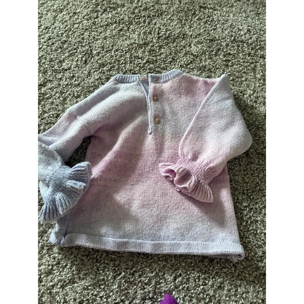 Mini Classics Ombre Sweater and Andy & Evan Purple‎ Cable Knit Leggings Set 9M